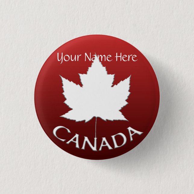 Kanada Buttons Anpassningsbar Canada Maple Löv But Knapp (Framsida)