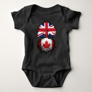 Kanada Canadian British UK Träd Roots Flagga T Shirt