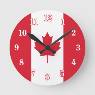 Kanada Canadian Flagga Acrylic Wall Clock Rund Klocka