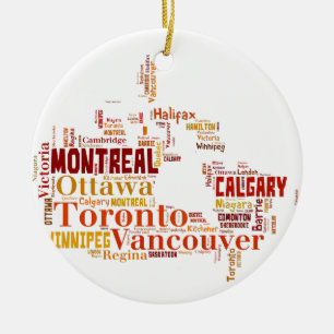 Kanada Cities Ord Art Julgransprydnad Keramik