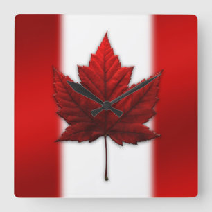 Kanada Clock Canada Flagga Souvenir Wall Clocks Fyrkantig Klocka