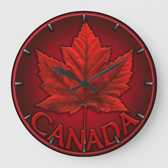 Kanada Clock Canada Souvenir Wall Clocks & Gifts Stor Klocka (Framsida)