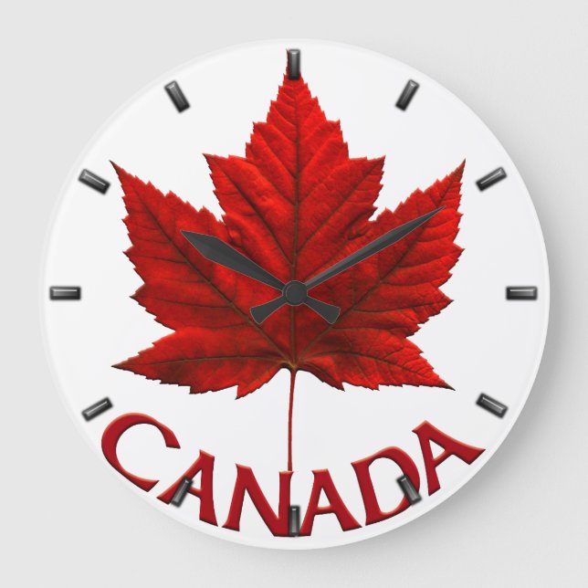 Kanada Clock Canada Souvenir Wall Clocks & Gifts Stor Klocka (Framsida)
