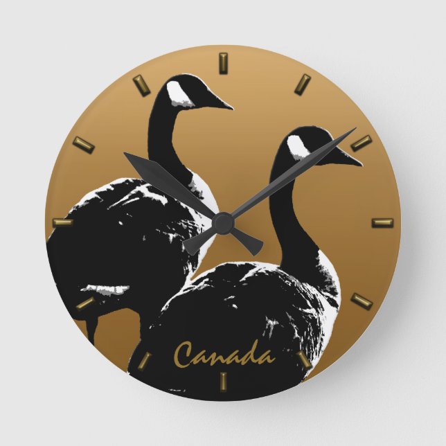 Kanada Clock Canadian Goose Souvenir Wall Clock Rund Klocka (Framsida)