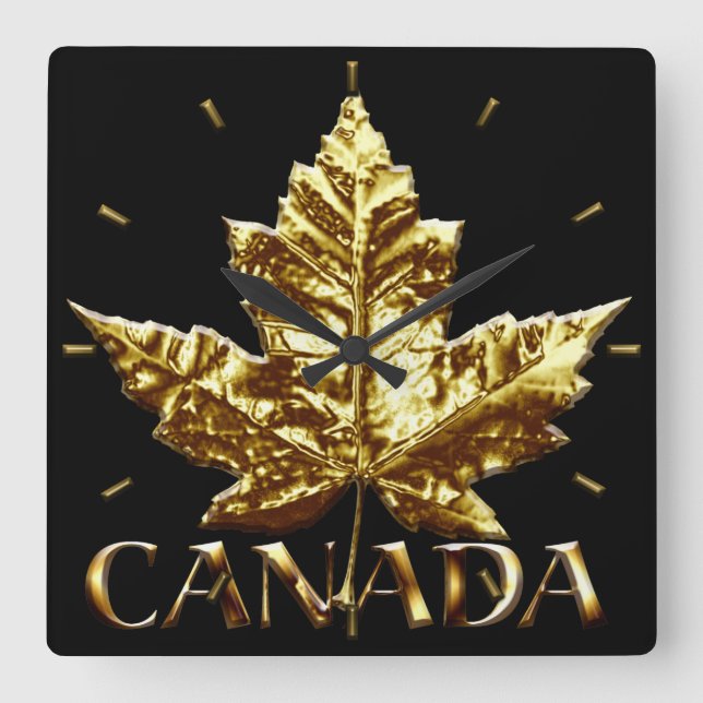 Kanada Clock Guld Medal Kanada Souvenir Clock Fyrkantig Klocka (Framsida)