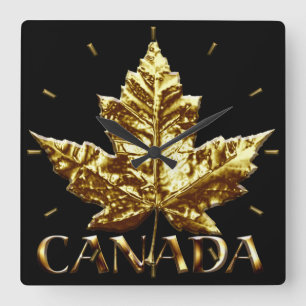 Kanada Clock Guld Medal Kanada Souvenir Clock Fyrkantig Klocka