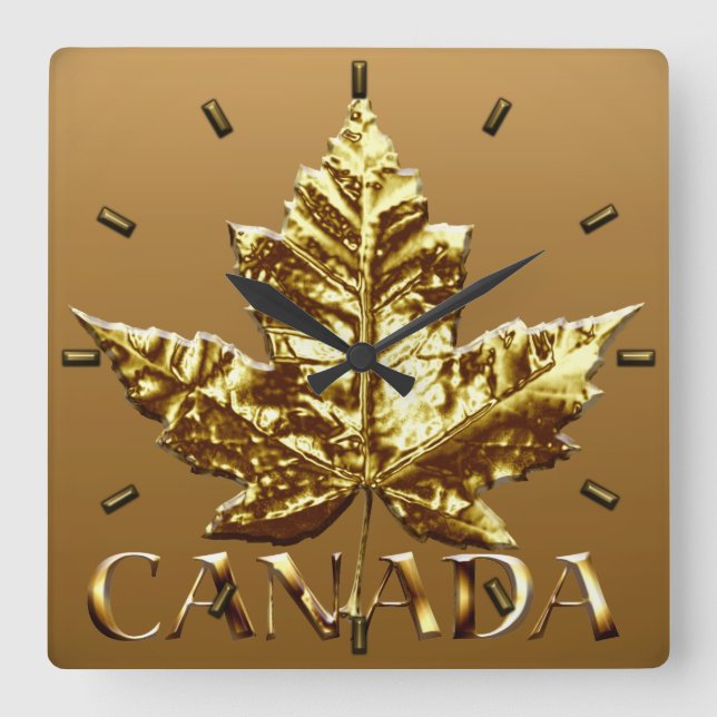Kanada Clock Guld Medal Kanada Souvenir Clock Fyrkantig Klocka (Framsida)