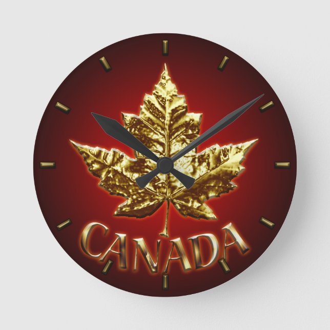 Kanada Clock Guld Medal Kanada Souvenir Clock Rund Klocka (Framsida)