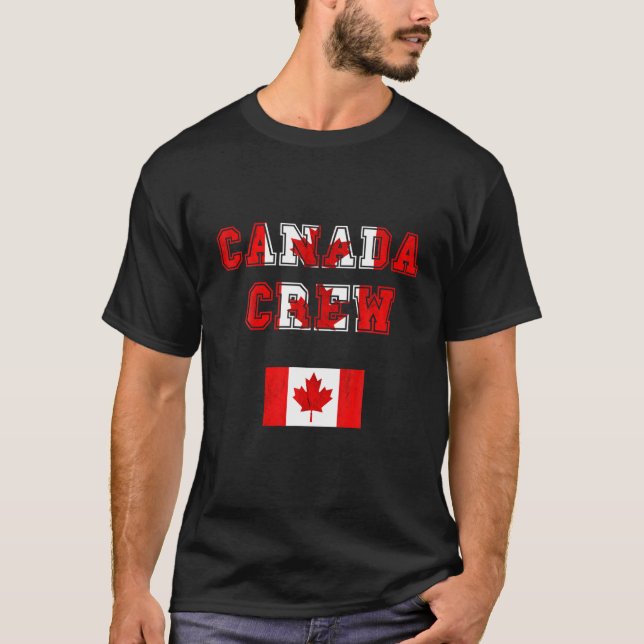 Kanada Crew Canadian Pride Canadian Flagga Canadia T Shirt (Framsida)