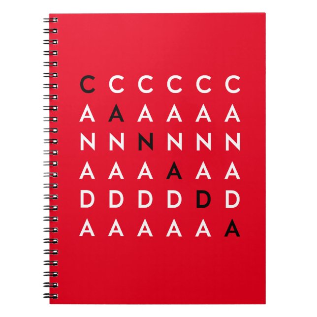Kanada Crossword Puzzle Grid Red Färg Anteckningsbok (Framsidan)