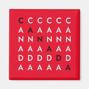 Kanada Crossword Puzzle Grid Red Färg Magnet