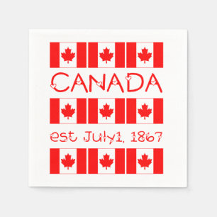 Kanada dag Juli 1, 1867 kanadensisk flagga för Pappersservett