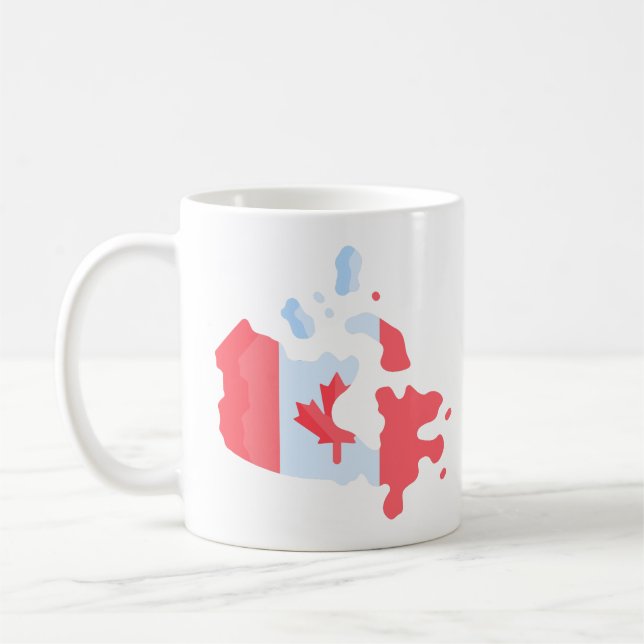 Kanada-dagen Flagga Karta Kaffemugg (Vänster)