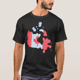 Kanada-dagen Flagga Karta T Shirt