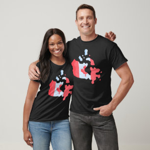 Kanada-dagen Flagga Karta T Shirt