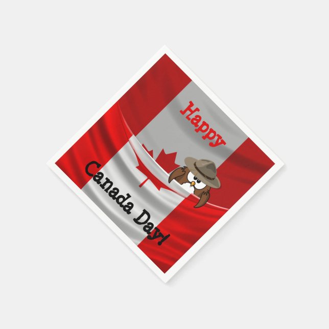 Kanada-dagen uggla pappersservett (Hörn)