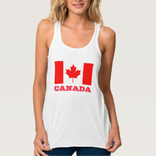 Kanada dagtanktops med kanadensisk lönnlövflagga linne med racerback