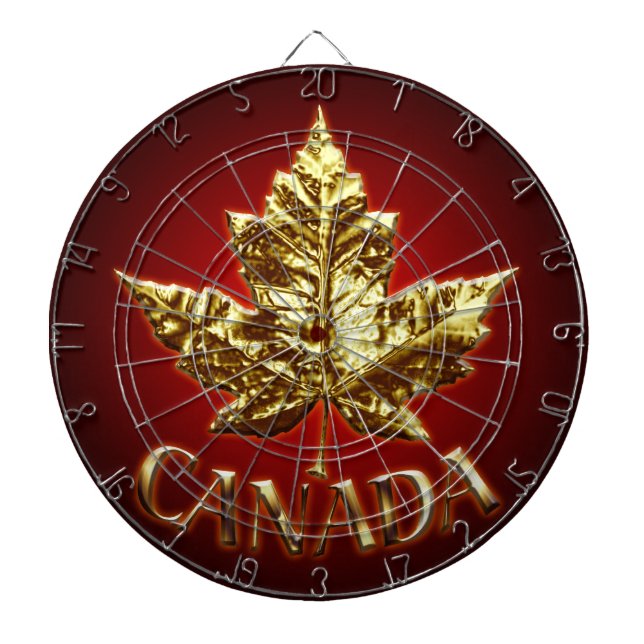 Kanada Dartboard Guld Kanada Souvenir Dartboard Darttavla (Framsidan)