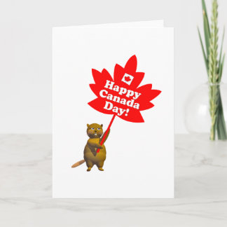 Kanada Day Beaver och Maple Löv Kort
