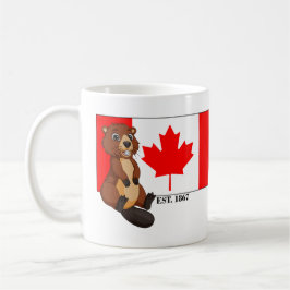 Kanada Day Est. 1867 Flagga och Beaver Kaffemugg