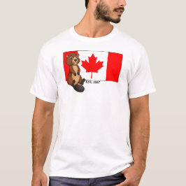 Kanada Day Est. 1867 Flagga och Beaver T Shirt