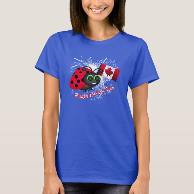 Kanada Day Ladybug T Shirt (Framsida)