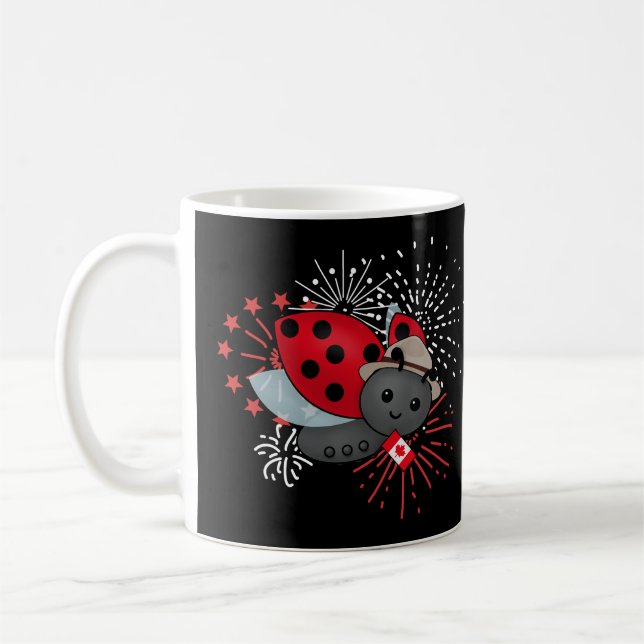 Kanada Day Ladybug T-Shirt Kaffemugg (Vänster)