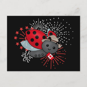 Kanada Day Ladybug T-Shirt Vykort