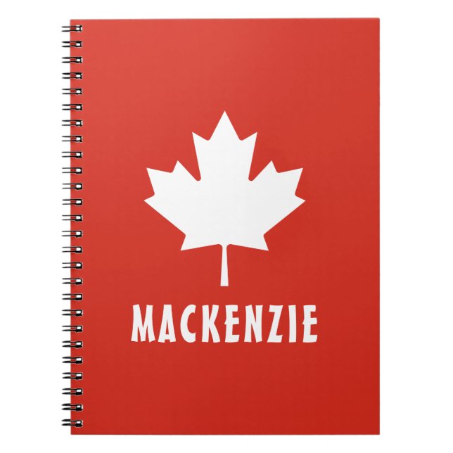 Kanada Day Red White Canadian Flagga Maple Löv Nam Anteckningsbok (Framsidan)