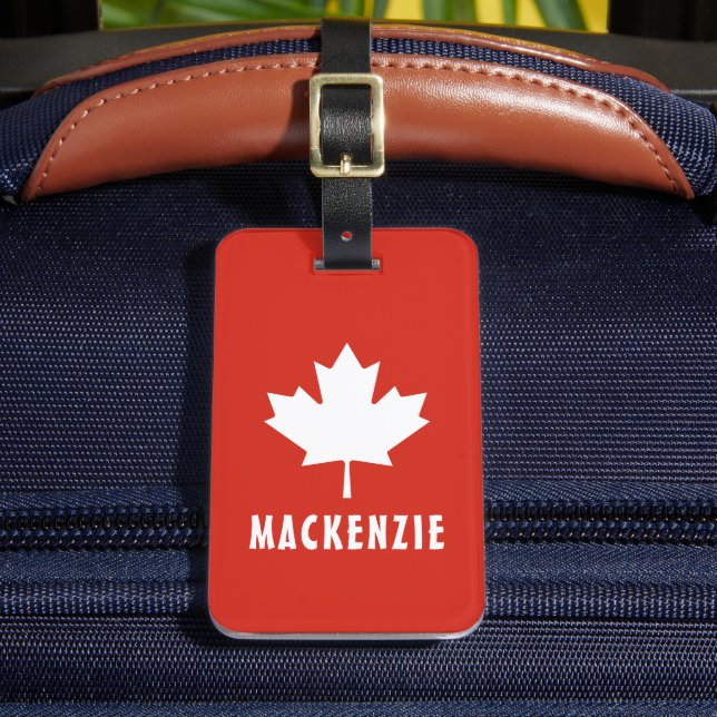 Kanada Day Red White Canadian Flagga Maple Löv Nam Bagagebricka (Framsida Insitu 2)