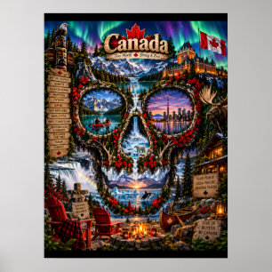 Kanada Dödskallekonsttryck   State of Mind Poster