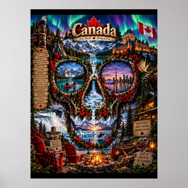 Kanada Dödskallekonsttryck | State of Mind Poster (Framsidan)