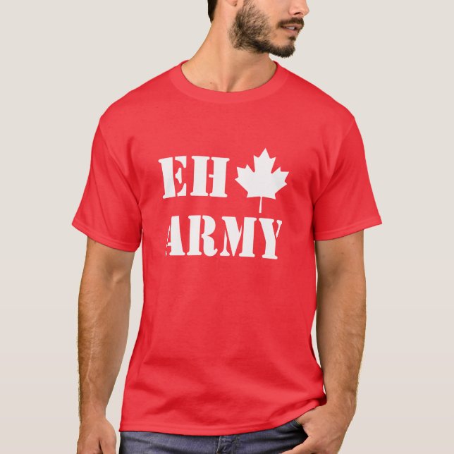 Kanada Eh Armé T Shirt (Framsida)