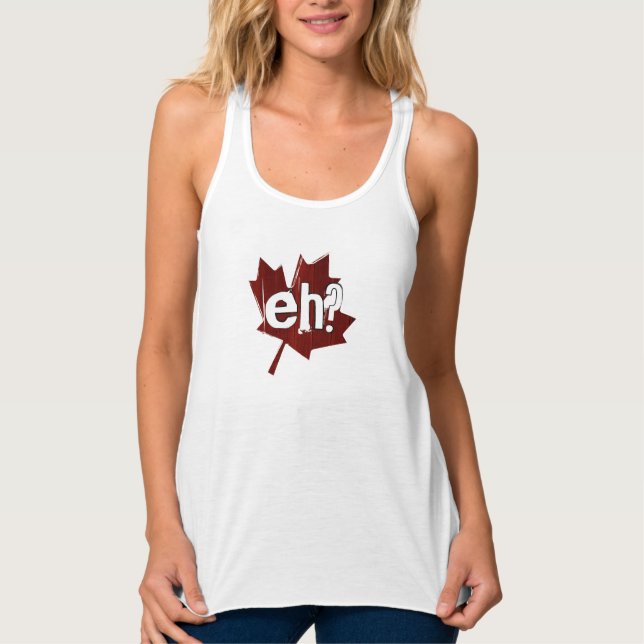 Kanada Eh? T-shirt Linne Med Racerback (Framsida)