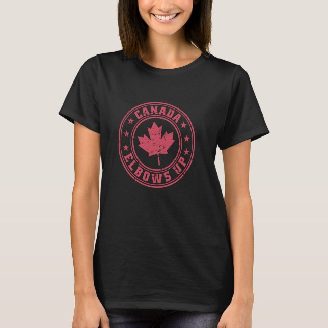 Kanada Elbows Up T Shirt (Framsida)