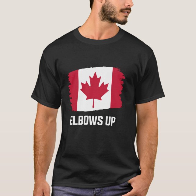 Kanada Elbows Up T Shirt (Framsida)