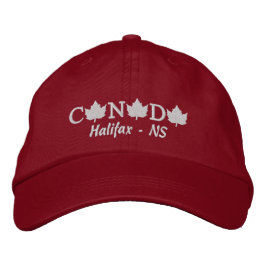 Kanada Embroized Red Boll Cap - Halifax - NS Broderad Keps