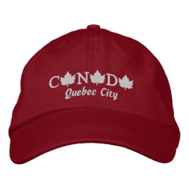 Kanada Embroized Red Boll Cap - Quebec City Broderad Keps