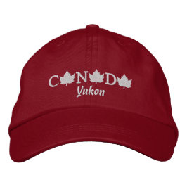 Kanada Embroized Red Boll Cap - Yukon Broderad Keps