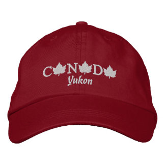 Kanada Embroized Red Boll Cap - Yukon Broderad Keps