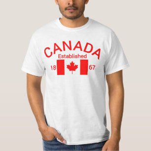Kanada Est. 1867 med Canadian flagga (Red) - Canad T Shirt