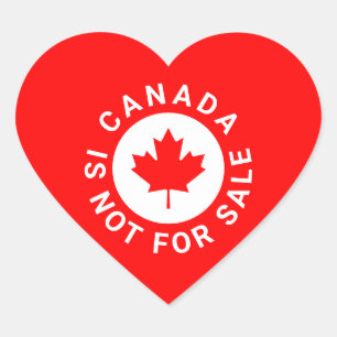 Kanada får inte sälja typografi röd maple löv hjärtformat klistermärke