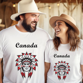 Kanada Färgrik infödd amerikansk indianhövding T Shirt