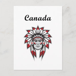 Kanada Färgrik infödingshövding från Nordamerika Vykort