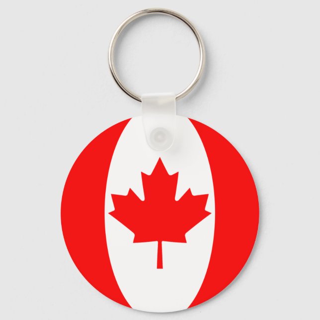 Kanada Fisheye Flagga Keychain Nyckelring (Framsida)