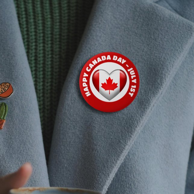 Kanada Flagga | 3D-hjärteikon | Emblem Brooch Knapp (Skapare uppladdad)