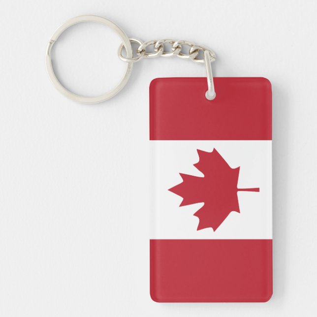 Kanada Flagga Acrylic Keychain Nyckelring (Framsidan)