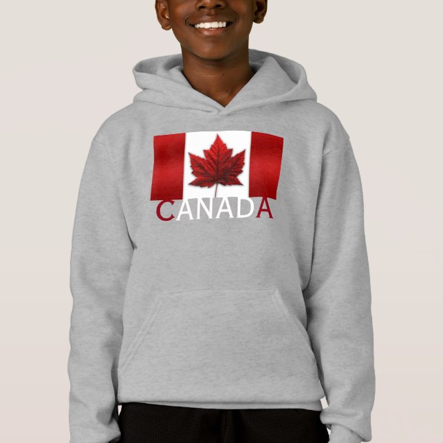 Kanada Flagga Barn Hoodie Shirt Canada Souvenir To T-shirt (Framsida)