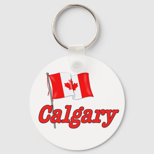 Kanada Flagga - Calgary Nyckelring (Framsida)