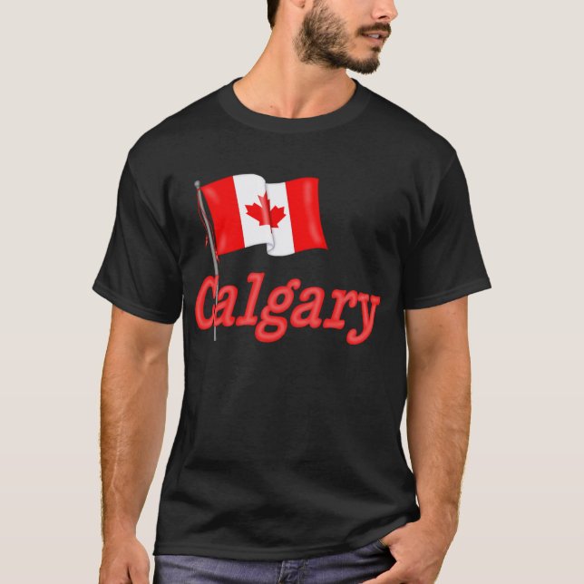 Kanada Flagga - Calgary Tee Shirt (Framsida)